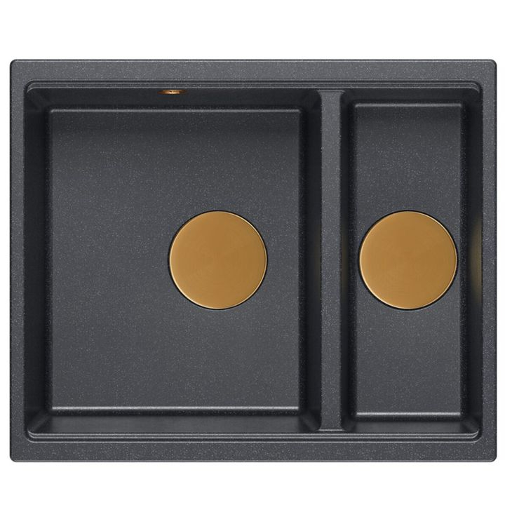 Chiuveta din granit Logan 150 negru metalic [6]