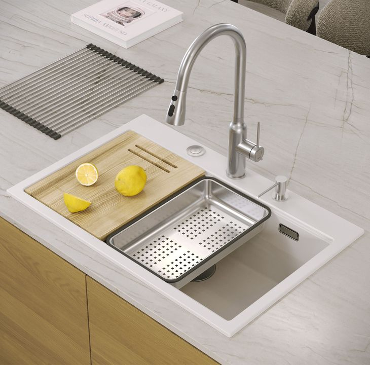 Chiuveta din granit MARC 110 WORKSTATION alb [9]