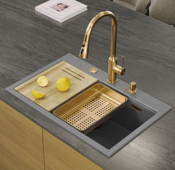 Chiuveta din granit MARC 110 WORKSTATION gri metalic [9]