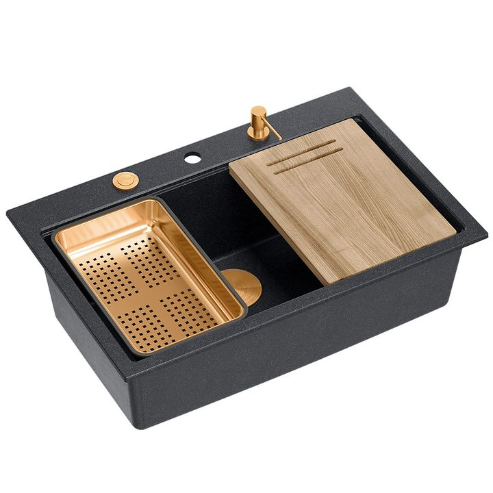 Chiuveta din granit MARC 110 WORKSTATION negru metalic [3]