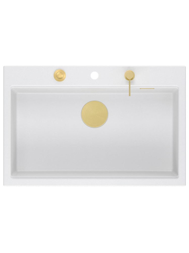 Chiuveta din granit MARC 110 WORKSTATION ventil crom, Alb [6]