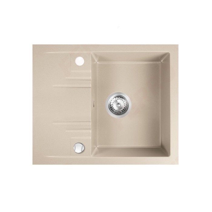 Chiuveta granit Ferro, Mezzo II, patrata, 1 cuva cu picurator, 580x480 mm, nisip [1]