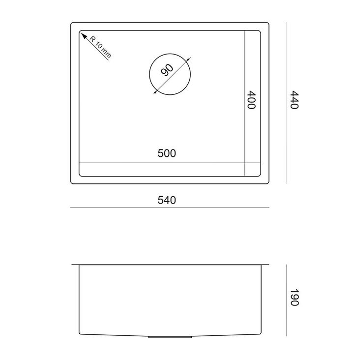 Chiuvetă inox ANTHONY 60 auriu [6]