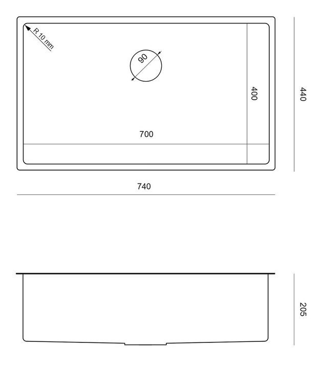 Chiuvetă inox ANTHONY 80 auriu [7]