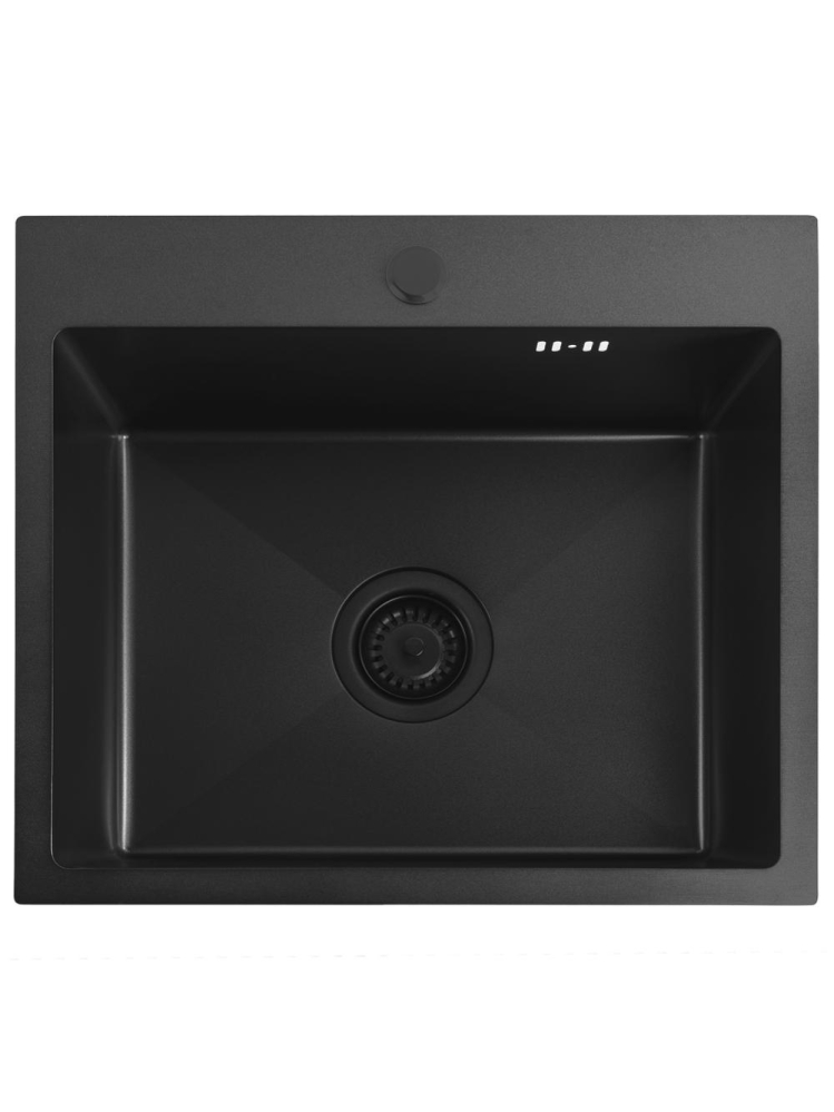 Chiuveta din otel inoxidabil REA Leo 50 negru mat 500x450x185mm cu accesorii [6]