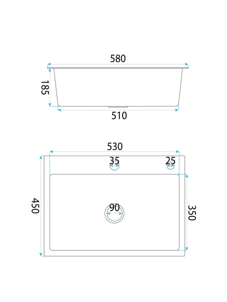 Chiuveta otel inoxidabil REA Liam 580x450x185mm nichel periat set accesorii [11]