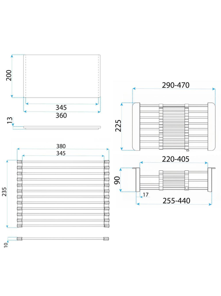 Chiuveta otel inoxidabil REA Liam 580x450x185mm nichel periat set accesorii [12]