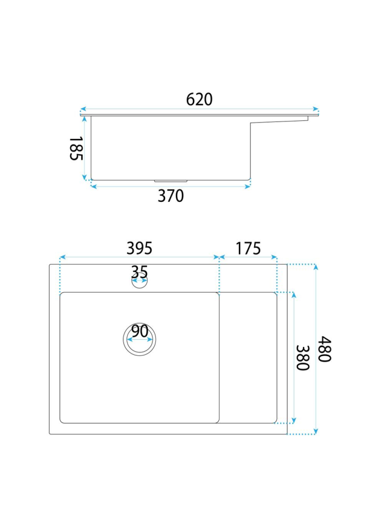 Chiuvetă inox Fin 62x48 cm cu baterie cupru periat [9]
