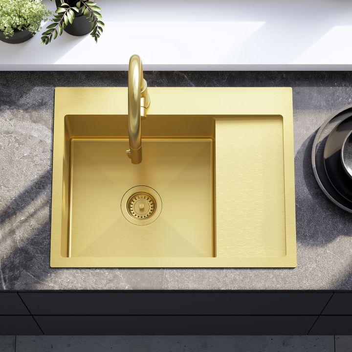 Chiuvetă inox Fin auriu periat [3]