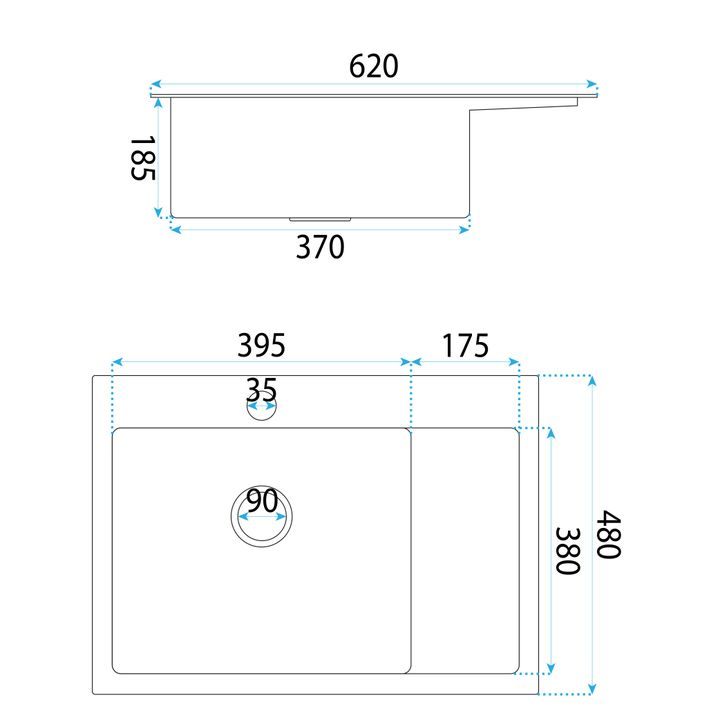 Chiuvetă inox Fin negru [8]