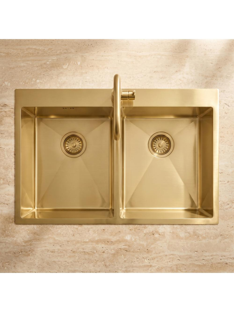 Chiuvetă inox Joel 83x55 cm auriu periat [4]
