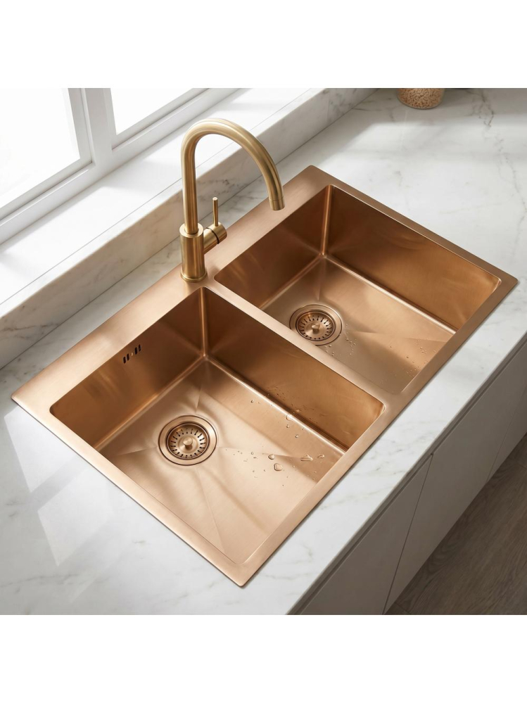 Chiuvetă inox Joel 83x55 cm cupru periat [9]