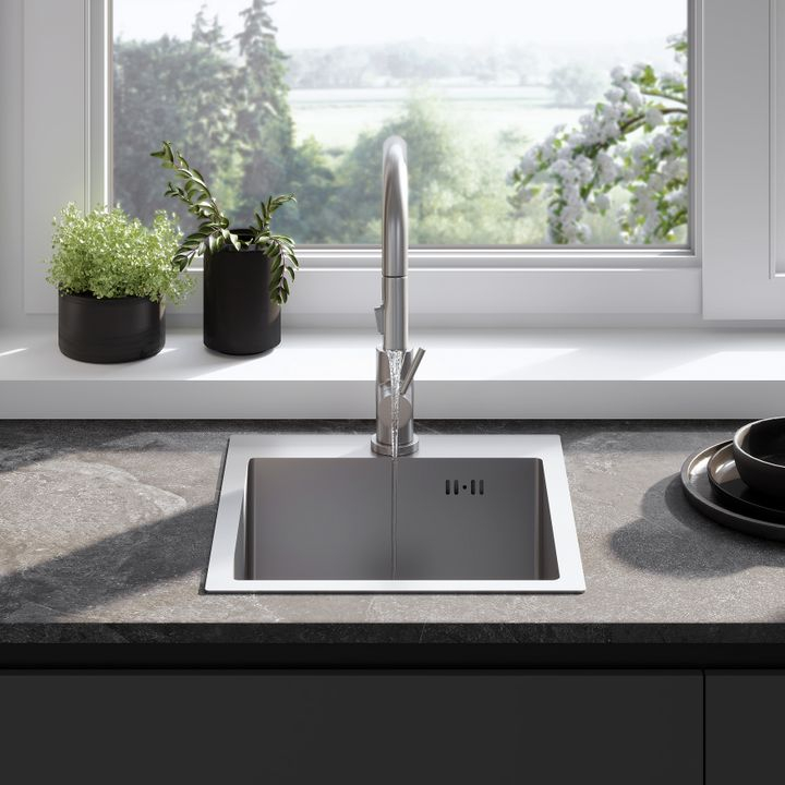 Chiuvetă inox Leo 40 crom periat [4]