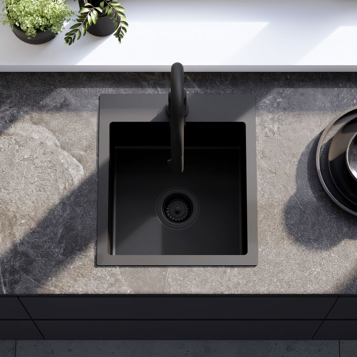 Chiuvetă inox Leo 40 negru [4]