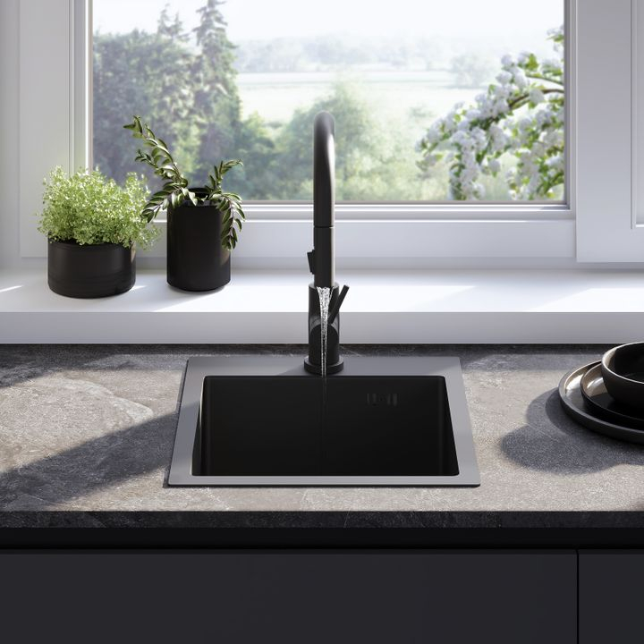 Chiuvetă inox Leo 40 negru [3]