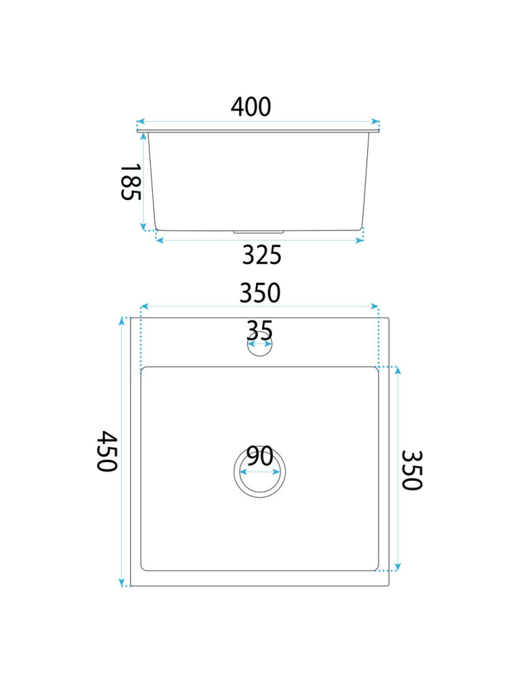 Chiuvetă inox Leo 40x45 cm cu baterie cupru periat [8]