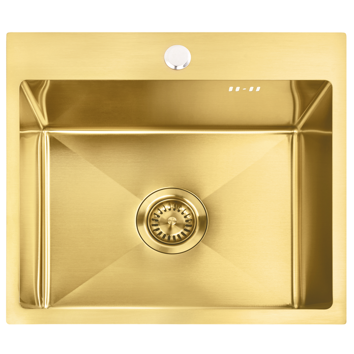 Chiuvetă inox Leo 50 cu baterie auriu periat [2]