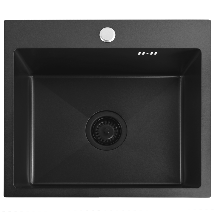 Chiuvetă inox Leo 50 cu baterie negru [2]