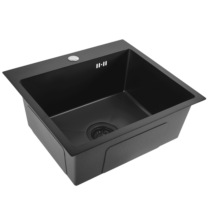 Chiuvetă inox Leo 50 cu baterie negru [8]