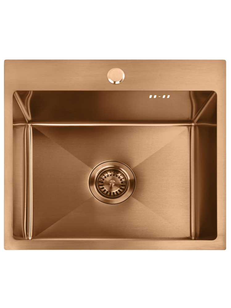 Chiuvetă inox Leo 50x45 cm cu baterie cupru periat [2]