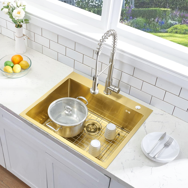 Chiuvetă inox Liam auriu periat [9]