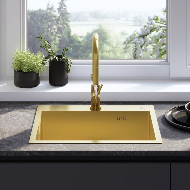 Chiuvetă inox Liam auriu periat [4]