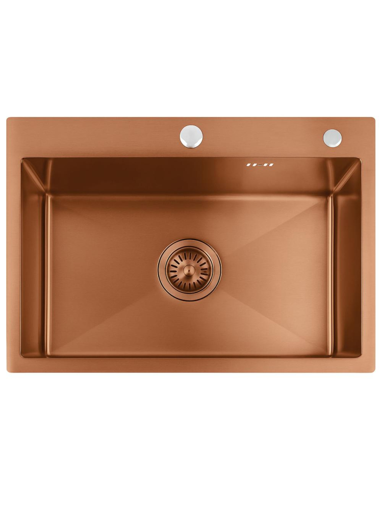 Chiuvetă inox Liam cu baterie cupru periat [6]