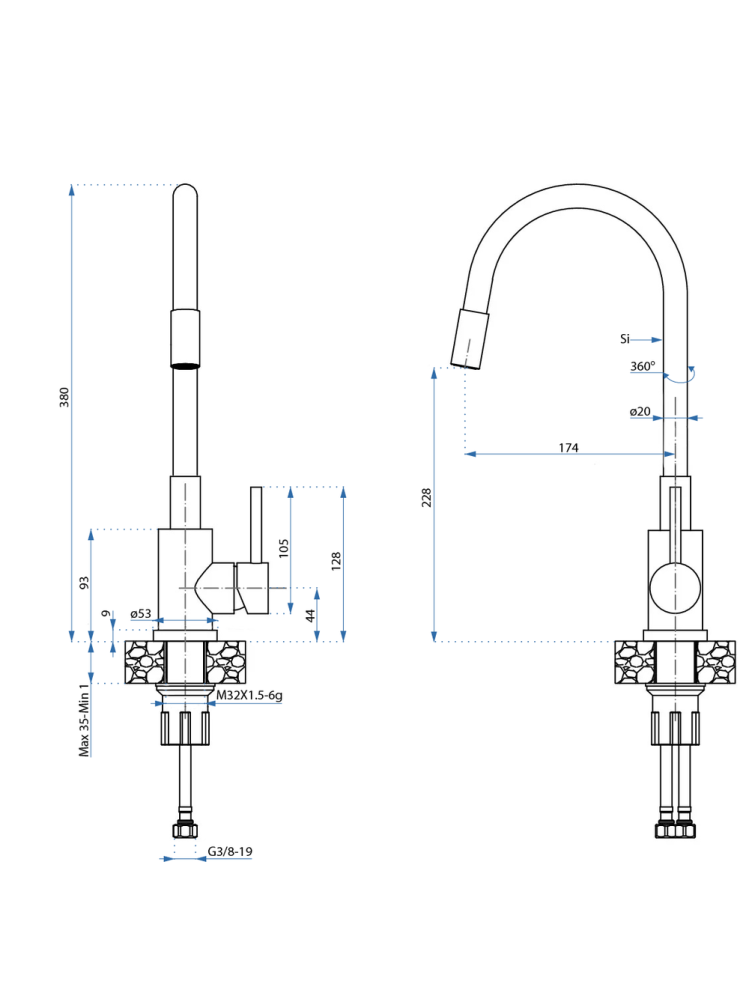 Chiuvetă inox LUKE 110 WORKSTATION cu baterie crom periat [10]