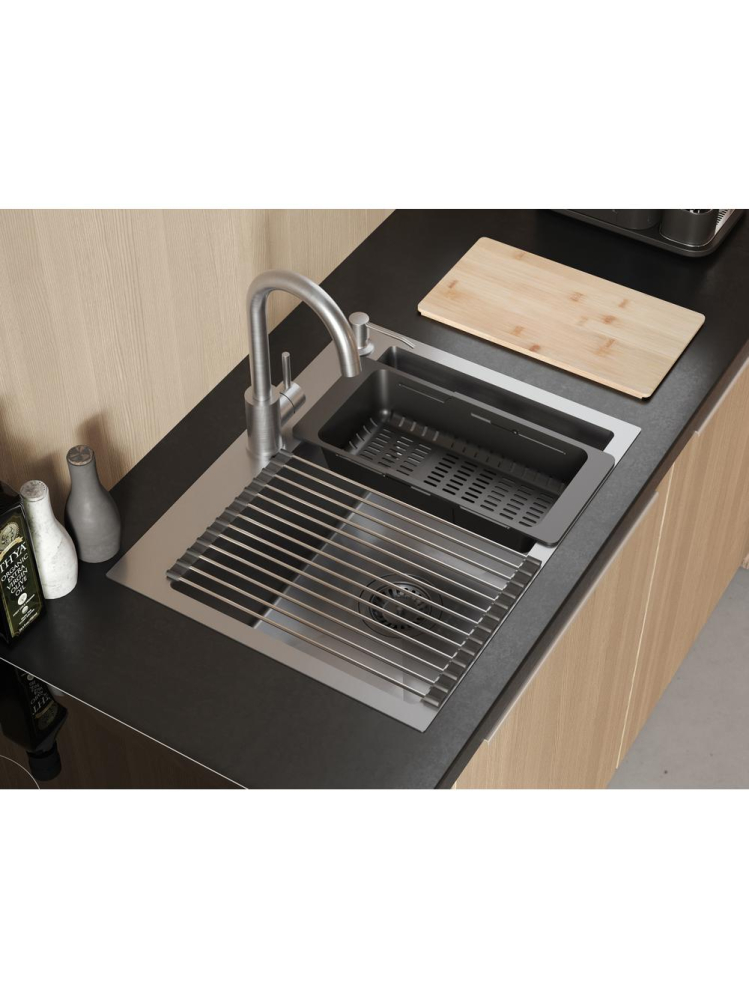 Chiuvetă inox LUKE 110 WORKSTATION cu baterie crom periat [8]