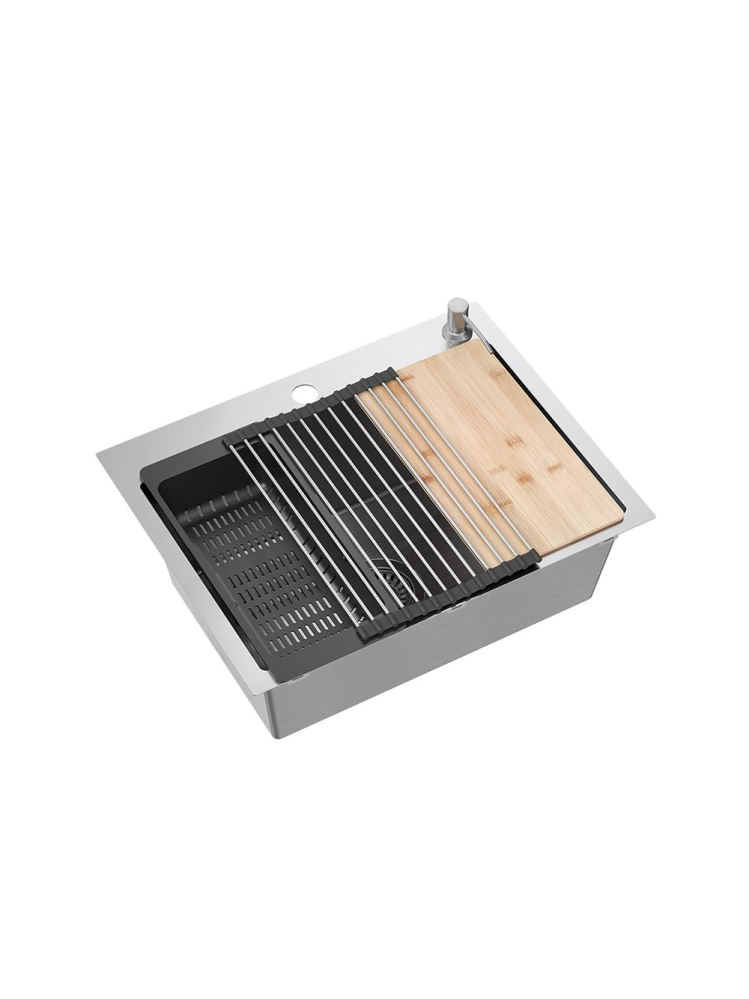 Chiuvetă inox LUKE 110 WORKSTATION cu baterie crom periat [4]