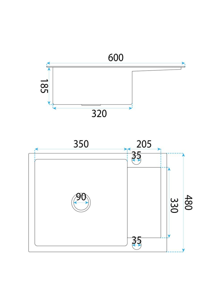 Chiuvetă inox Paul 60x48 cm cu baterie cupru periat [10]