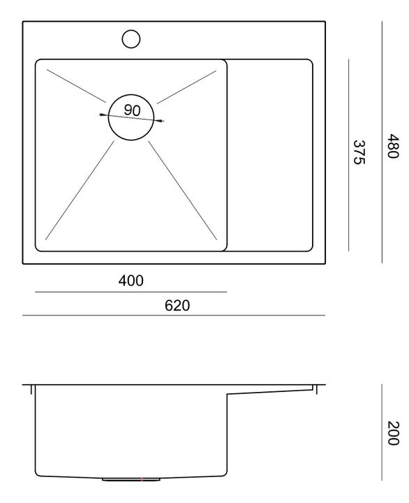 Chiuvetă inox RUSSEL 116 auriu [7]