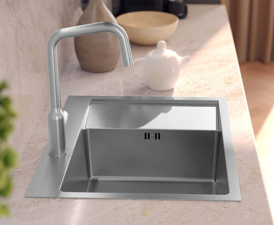 Chiuvetă inox RUSSEL 116  crom periat [6]