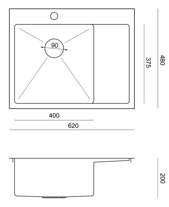 Chiuvetă inox RUSSEL 116 cupru [6]