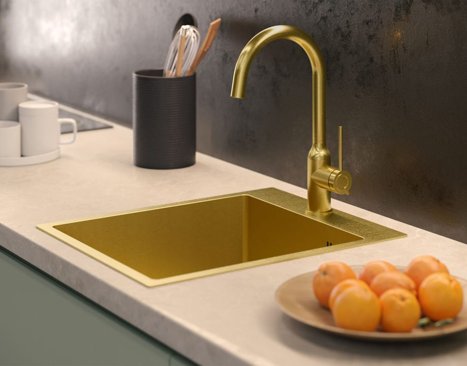 Chiuvetă inox RUSSEL 90 auriu [4]