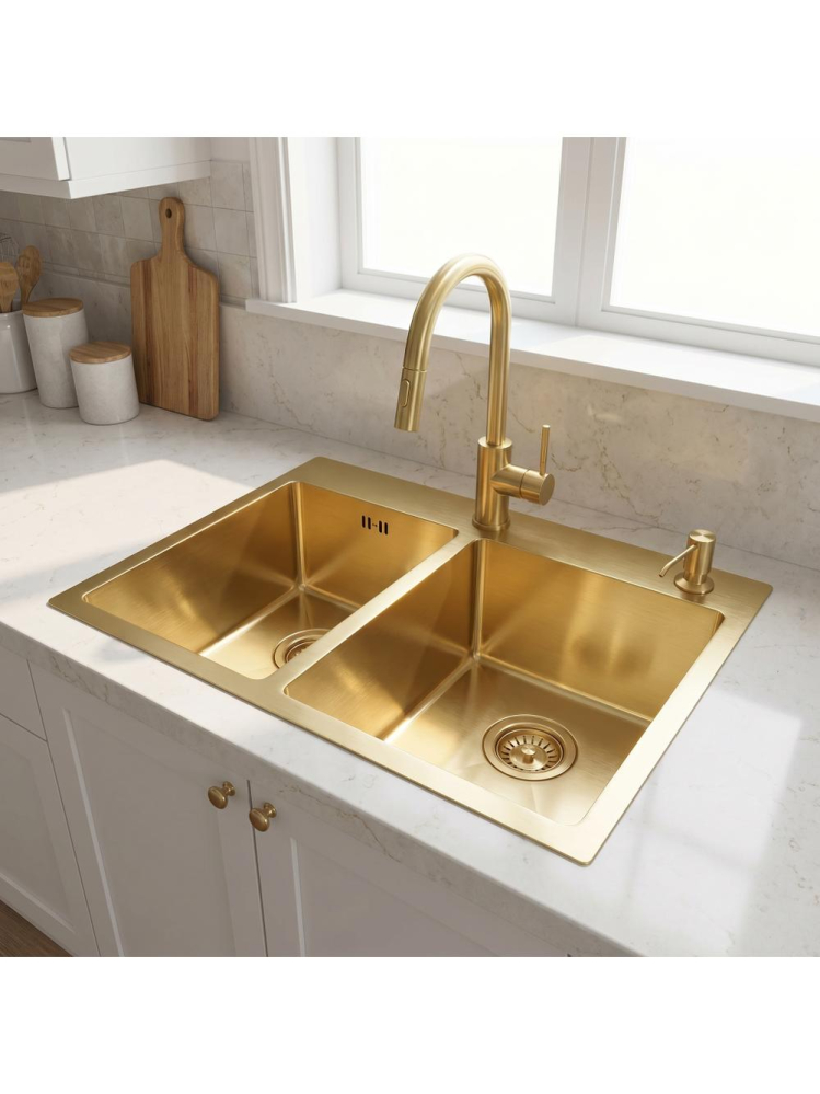 Chiuvetă inox Toby 56x48 cm auriu periat [4]