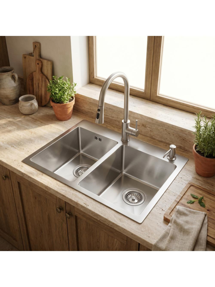 Chiuvetă inox Toby 56x48 cm crom periat [3]