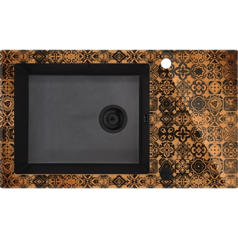 Chiuveta sticla-granit Deante Capella Precious 50x86 cm cupru/grafit [1]