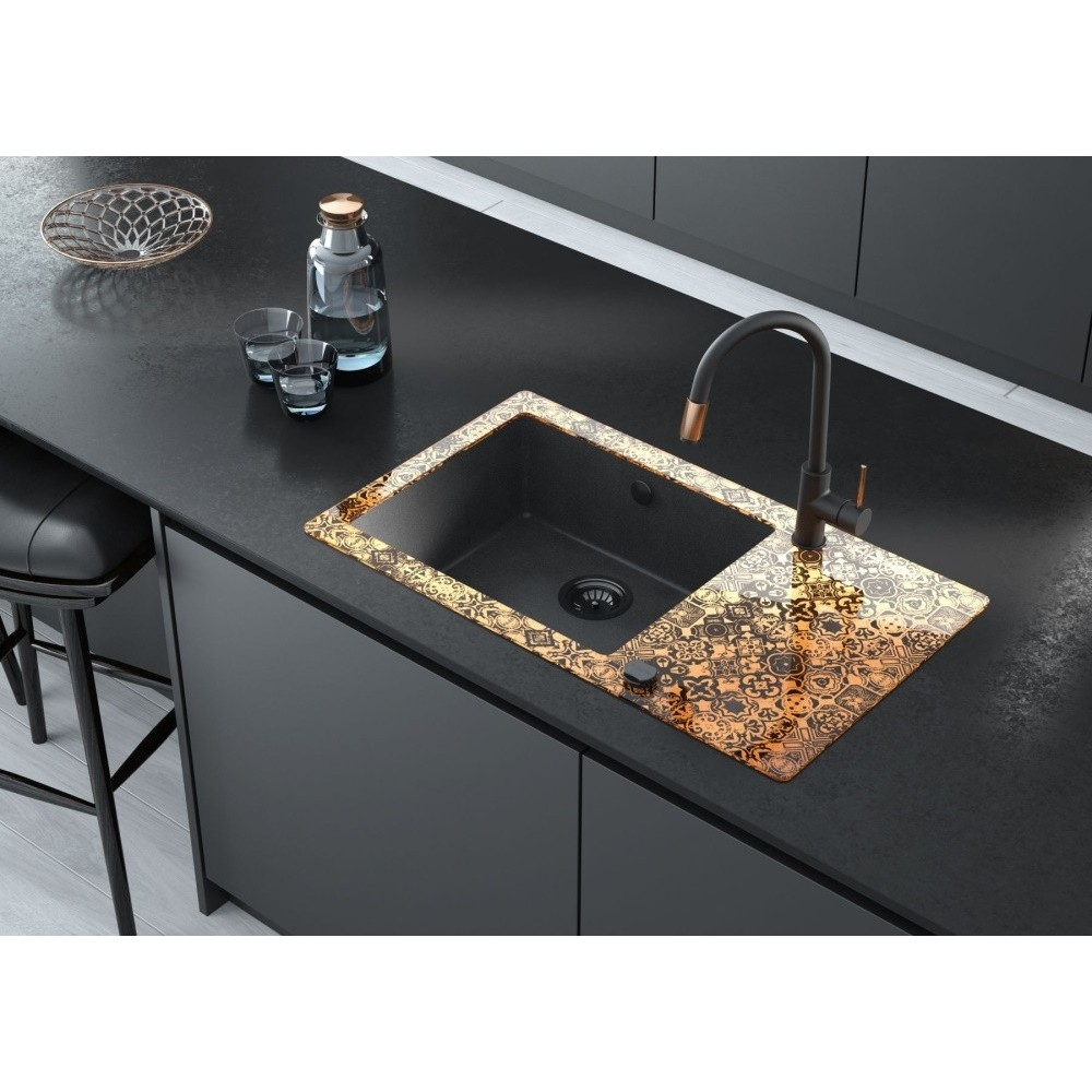Chiuveta sticla-granit Deante Capella Precious 50x86 cm cupru/grafit [2]