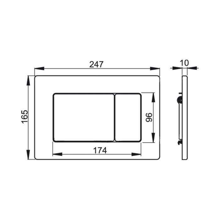 Clapeta de actionare, Alcadrain, Antivandal, cu doua volume, metal [2]
