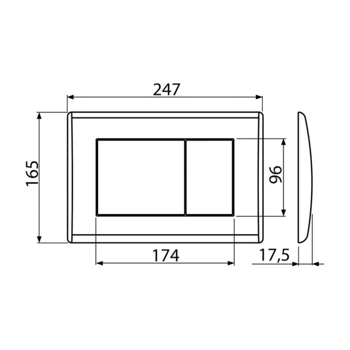 Clapeta de actionare, Alcadrain, Basic, M275, cu doua volume, auriu lucios [2]