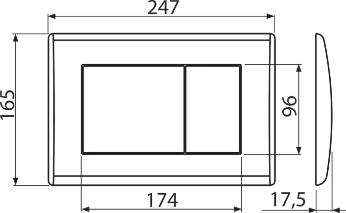 Set rezervor wc incastrat AM101/1120 cu clapeta de actionare M278 negru mat [7]