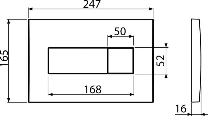 Clapeta de actionare, Alcadrain, Basic, M370, cu doua volume, alb lucios [3]