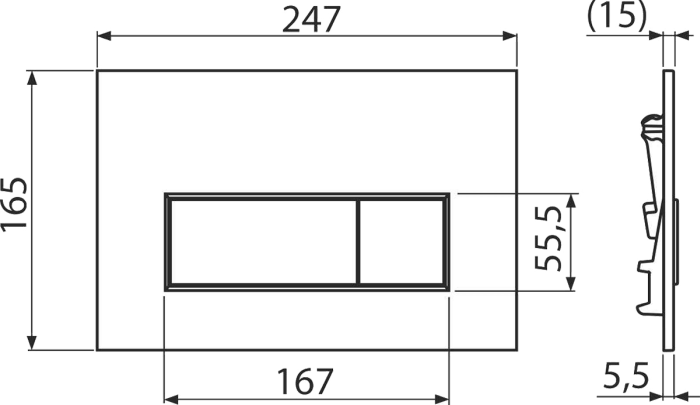 Set rezervor wc incastrat AM101/1120 cu clapeta de actionare M571 comat lucios [6]