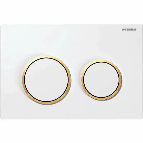 Clapeta de actionare Geberit Omega20 alb/inele aurii [1]
