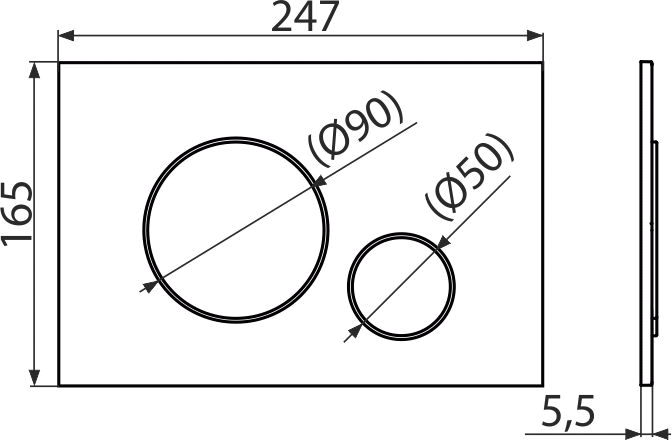 Set rezervor wc incastrat AM101/1120 cu clapeta de actionare M671 cromat lucios [6]
