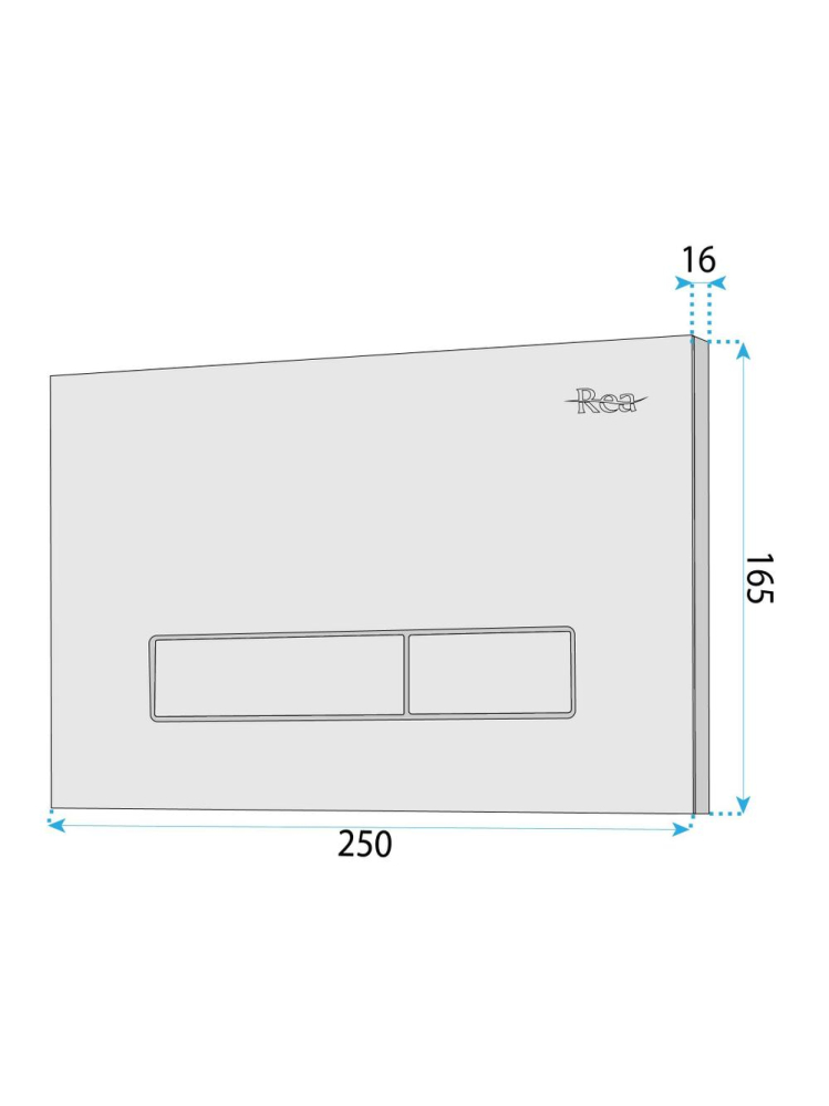 Clapeta rezervor incastrat Rea HD K011A-Q Slim 024N gri satin 245x160x35 mm [10]