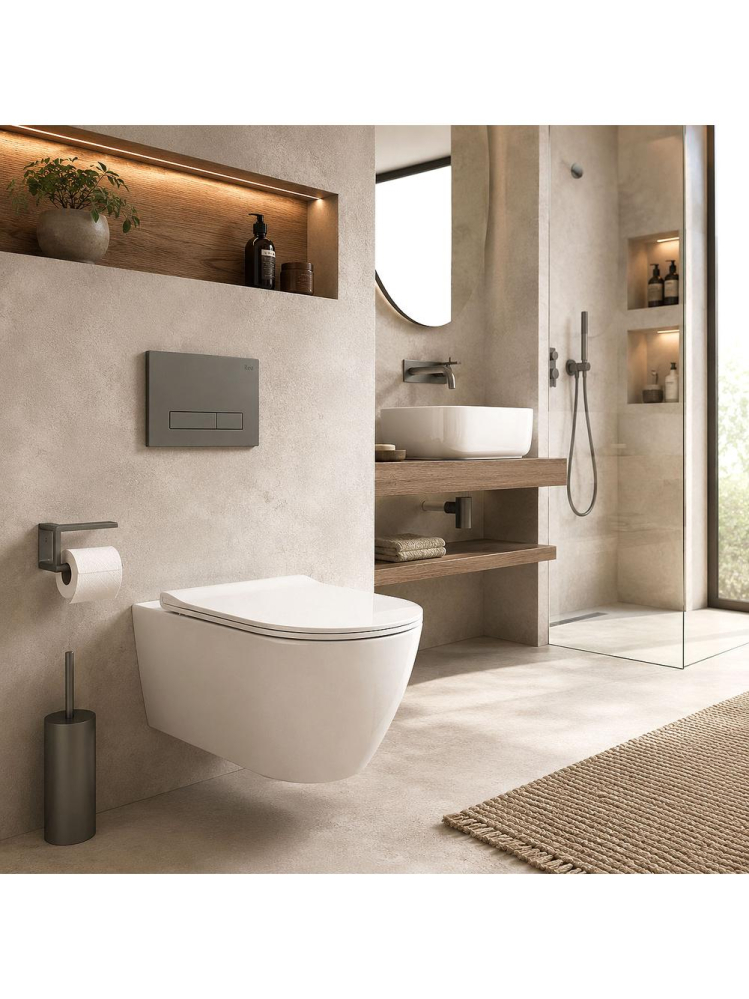 Clapeta rezervor incastrat Rea HD K011A-Q Slim 024N titan mat 245x160x35 mm [6]