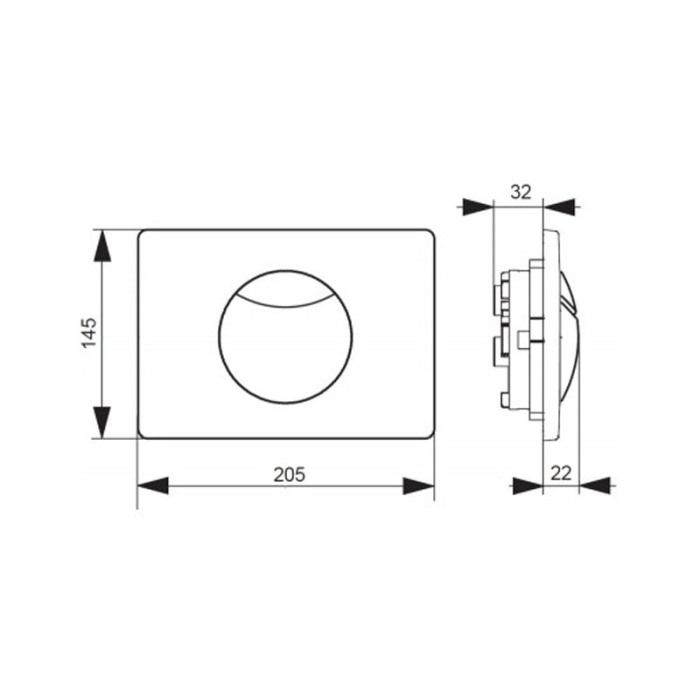 Clapeta Villeroy & Boch, ViConnect, actionare dubla, 20 x 14 x 5 cm, alb [2]