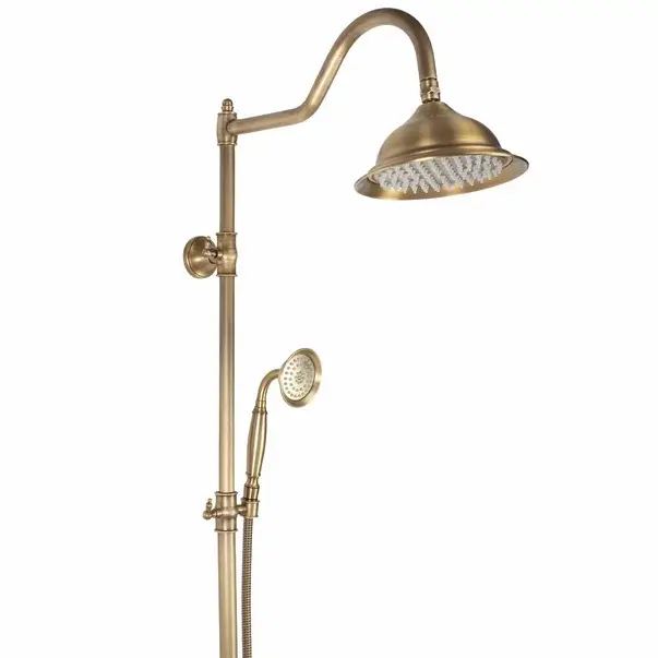 Coloana de dus cu baterie dubla comanda bronz periat Rea Bergamo [4]